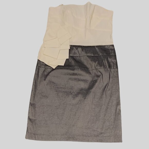 Jessica McClintock Formal Cocktail Party Strapless Dress & Jacket Gray 206A - Picture 6 of 12